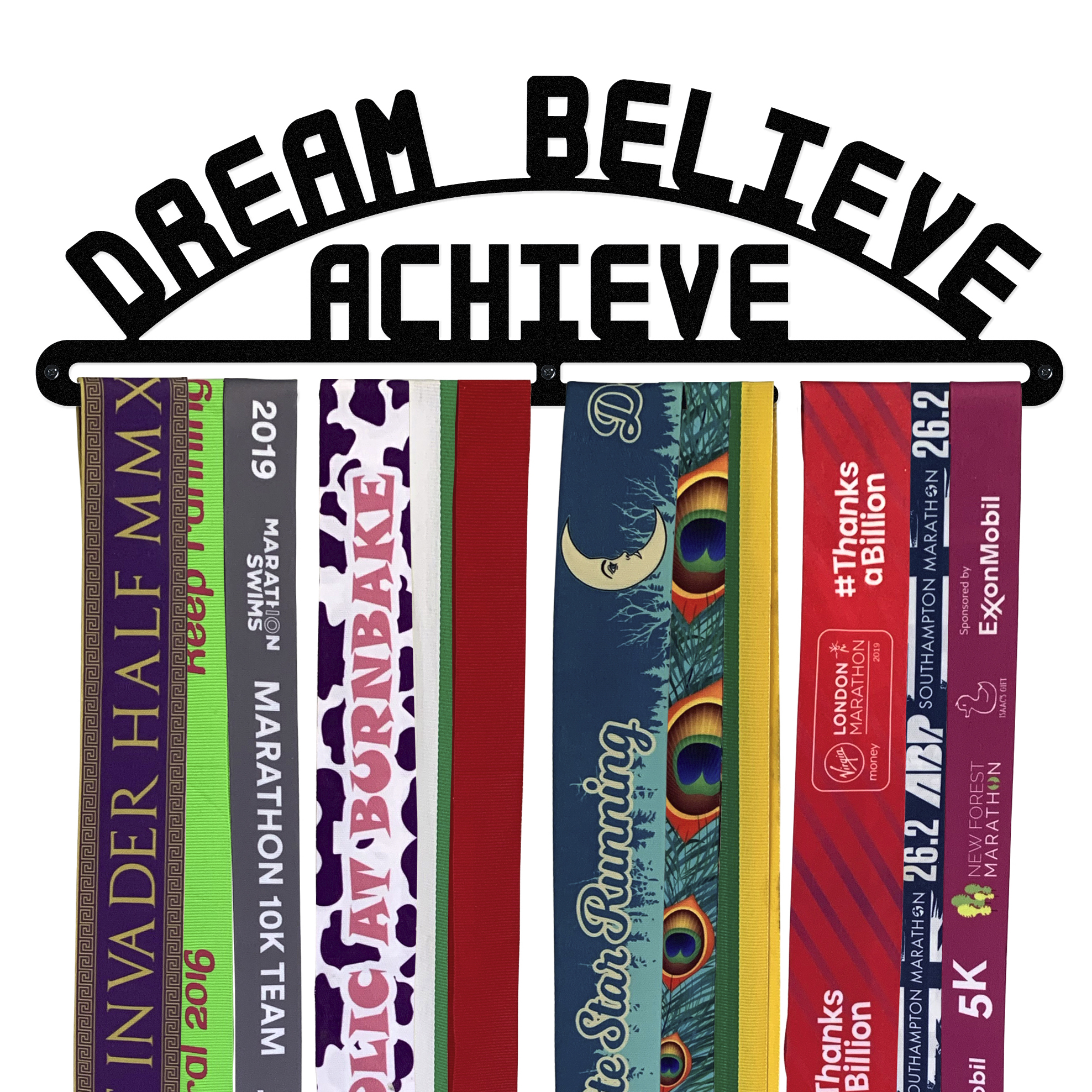 dream believe achieve medal hanger wall display holder running rack sporty gift