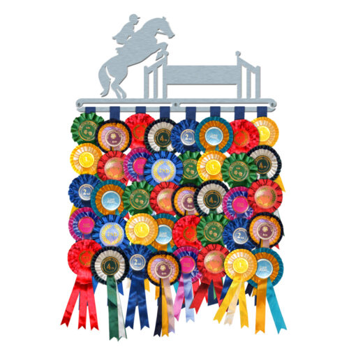 showjumping equestrian rosette hanger metal wall display ideas ribbon holder rack horse lover sporty gift
