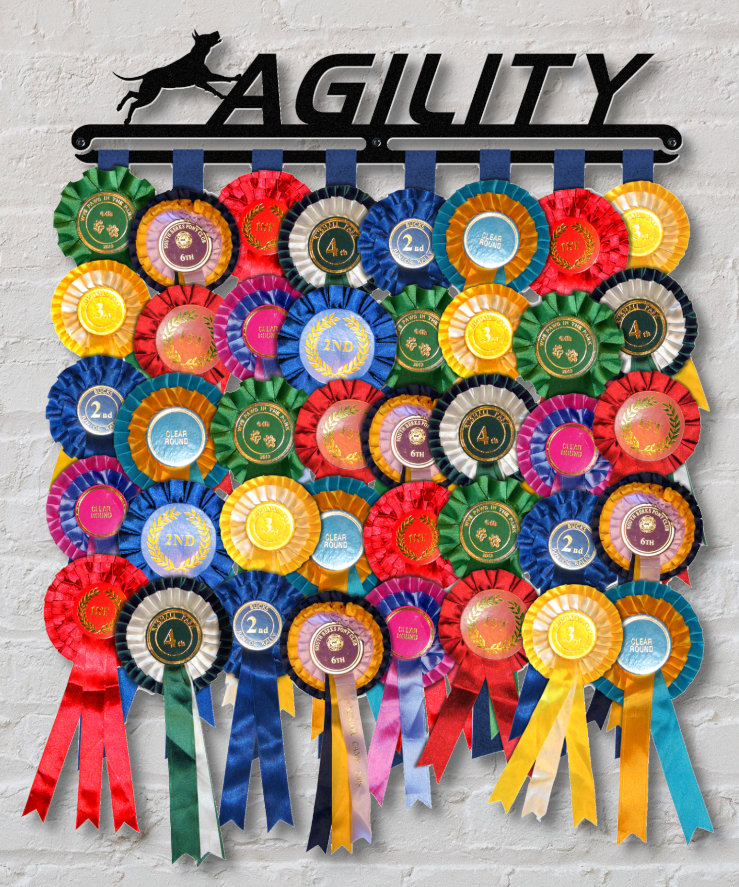 agility dog rosette hanger holder wall display