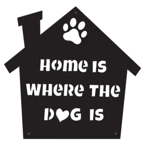 home is where the dog is wall art metal plaque display home gift